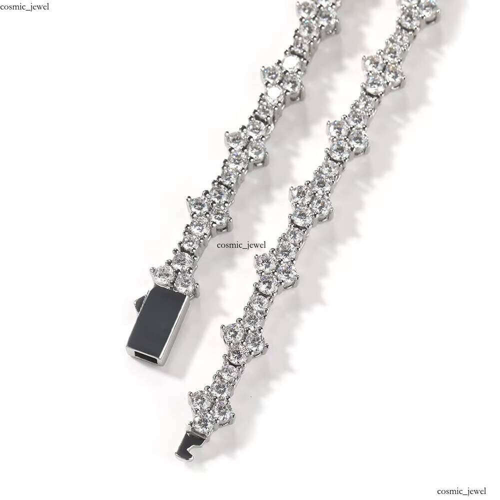 VVS Moissanite High-Quality Hip-Hop Women's Cross Straight Pull Tennis Fashion Brand Personality Single Row Bracelet Chain Couple Jewelry