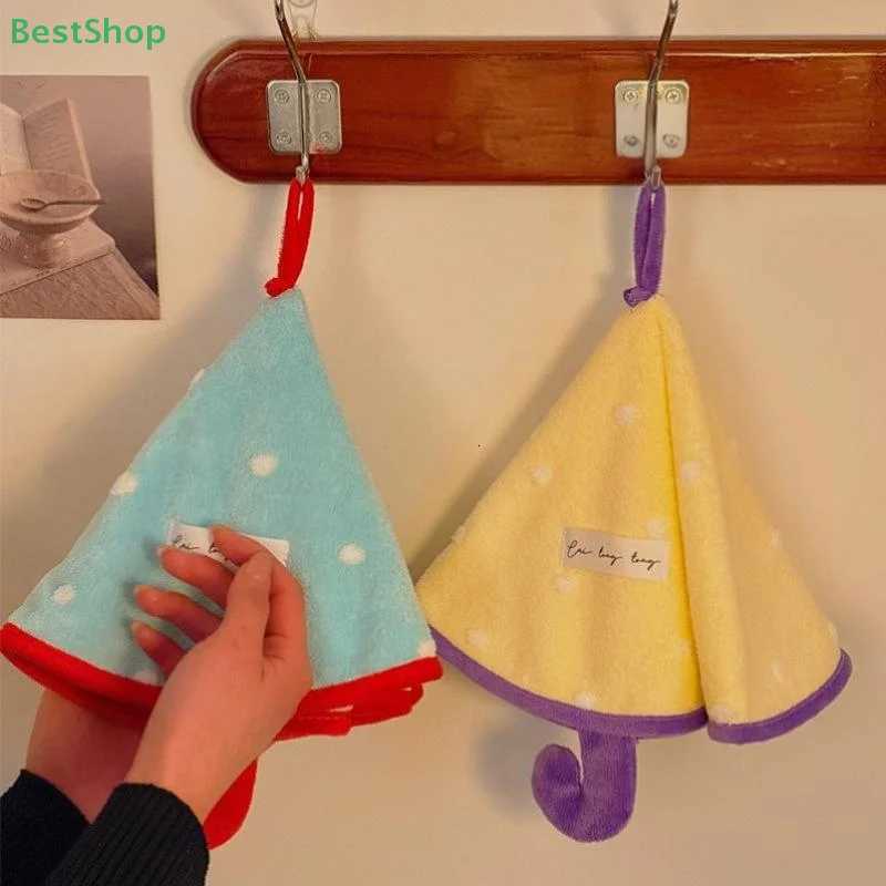 Small Umbrella Hand Towel For Home Kitchen And Bathroom Hanging Coral Fleece Thickened Absorbent Towel C251210