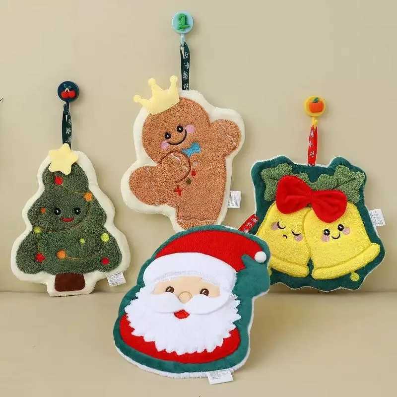 1Pcs Cartoon Cat Christmas Tree Snowman Cake Pattern Hand Towel Quick Drying Hand Towel For Kitchen Bathroom C251210