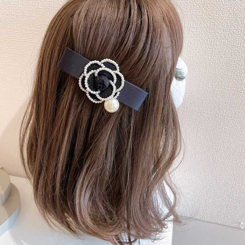 Classic lia wer Pearl Hairpins Hair Clip Bow for Wen Spring Clip Ponytail Houndstooth Heaear Korean Hair Accories Y251210