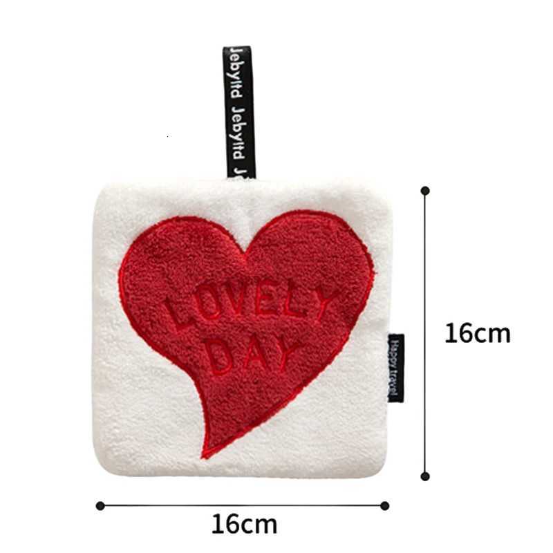 Soft Absorbent Kitchen Hand Towels Highly Absorbent Soft Washcloth Red Heart-shaped Towel Kitchen Household Cleaning Towel C251210