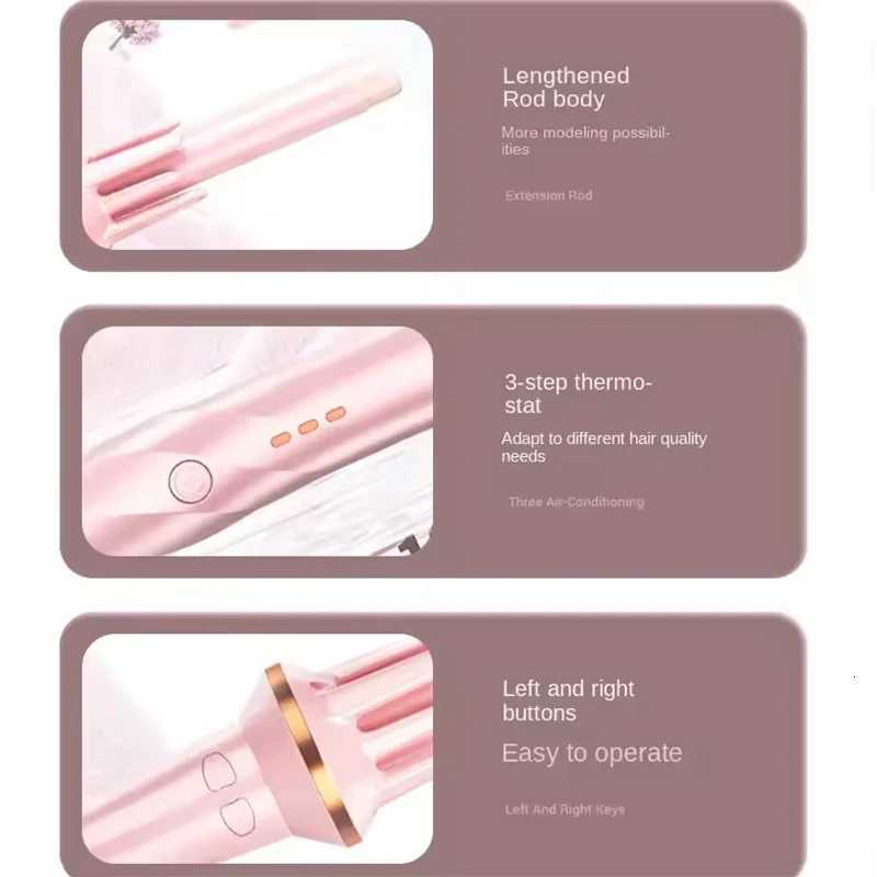 Automatic rotating curling iron temperature adjustable anionic large wave curling iron quick heat styling curling ironT251210