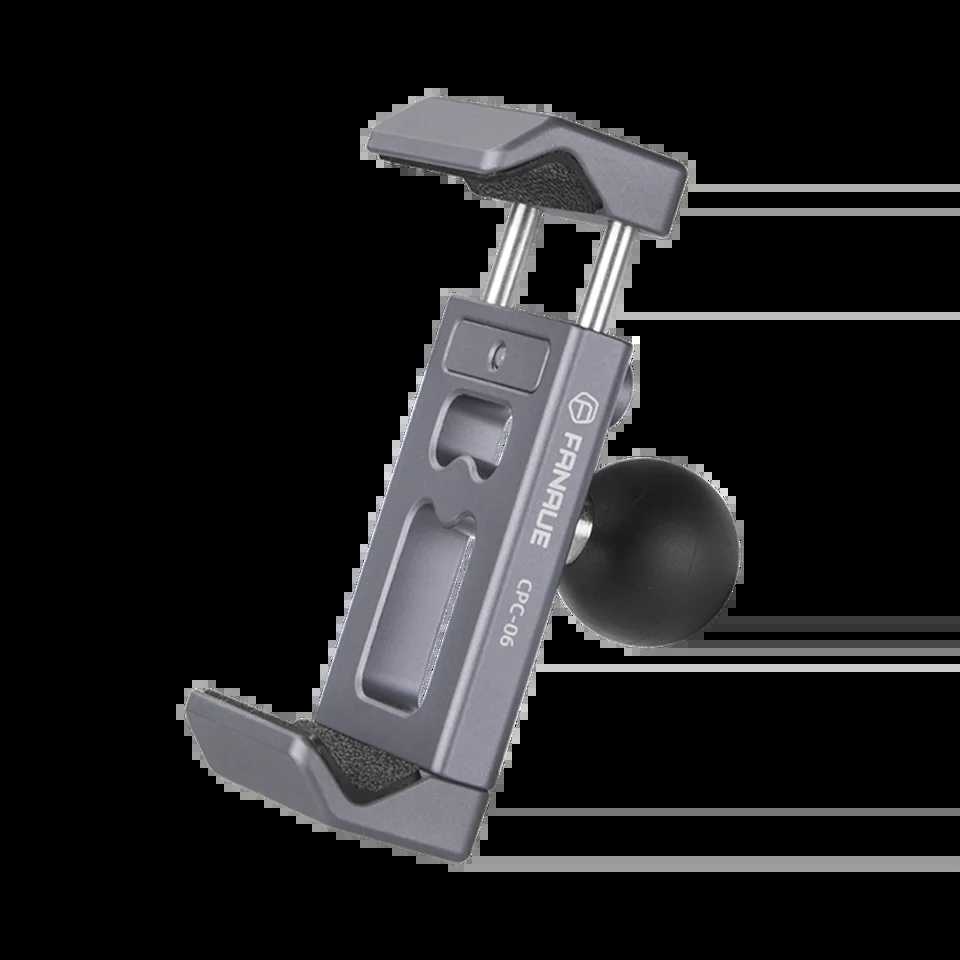 FANAUE Bike Bicycle Mobile Phone Holder 360 View Universal Aluminium alloy Motorcycle Phone Holder For RAM Mounts with 1 Ball C251210