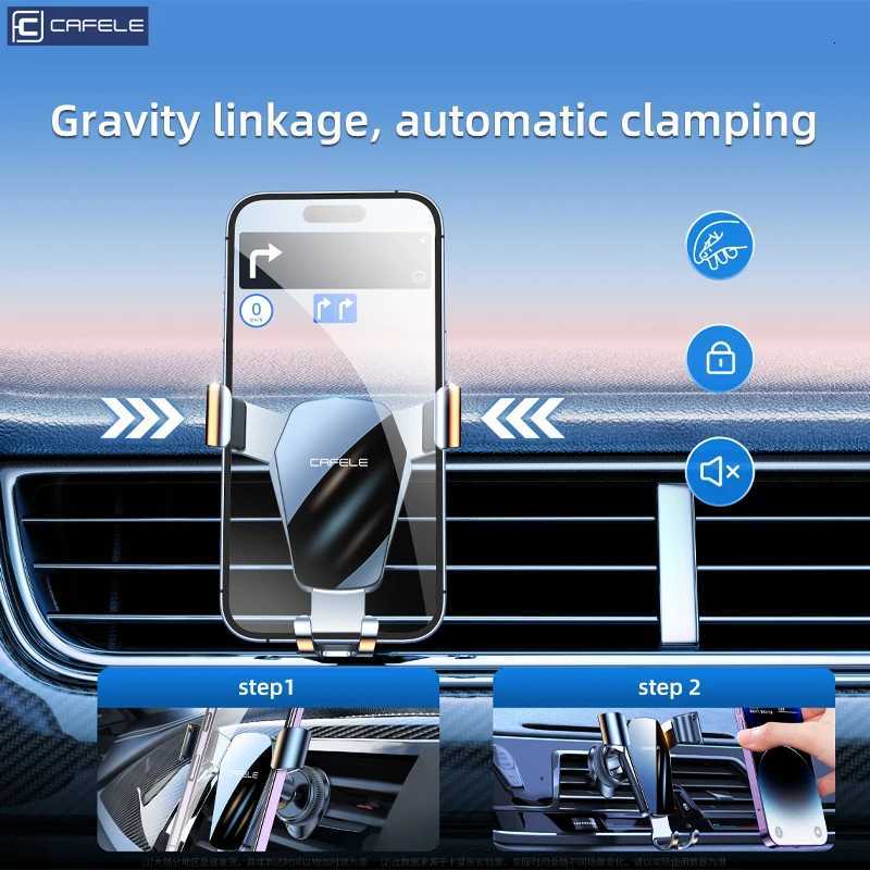 CAFELE Phone Holder in Car Mount for iphone 16 15 14 13 12 Car Cradle Universal Hands Gravity Clip Air Vent Autobile Hook C251210