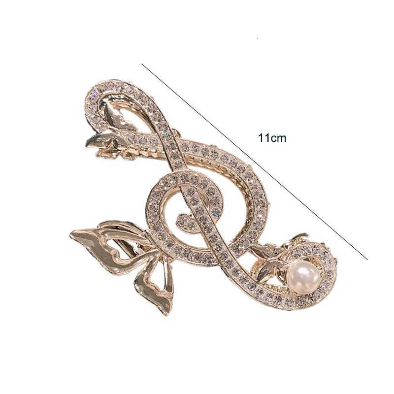 New Wen Elegant Music Note She Hair Cl Luxury Rhinestone Decor Ponytail Hair Cl Clips Girls Heaear Fashion Accories Y251210
