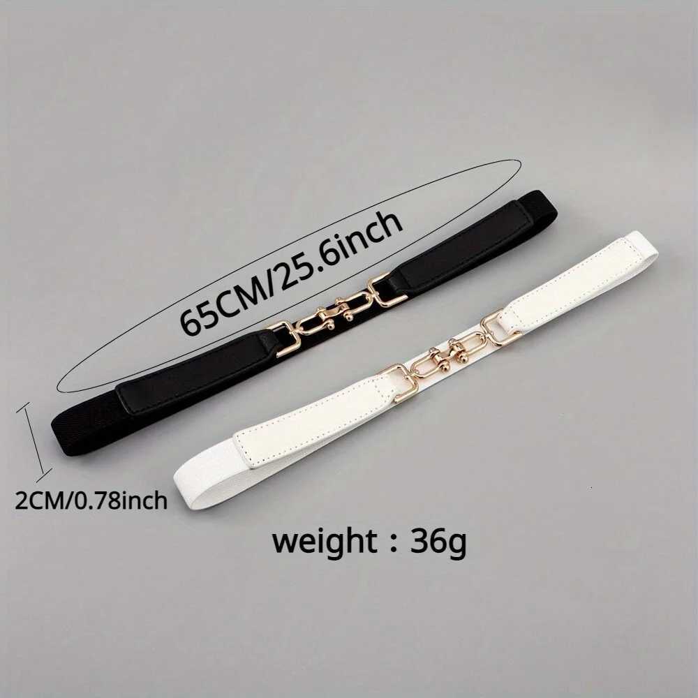 Luxury Women Fashion Waist Belt Narrow Stretch Dress Belt Simple Retro Buckle Waistband GM115 Y251210