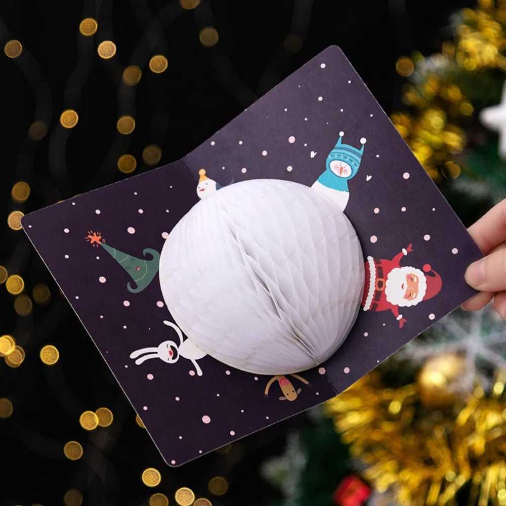 3D Up Christmas Cards with Envelopes Sealing Stickers Honeycb Xmas Cards Cute Merry Christmas Card Holiday Greeting Gift H251210