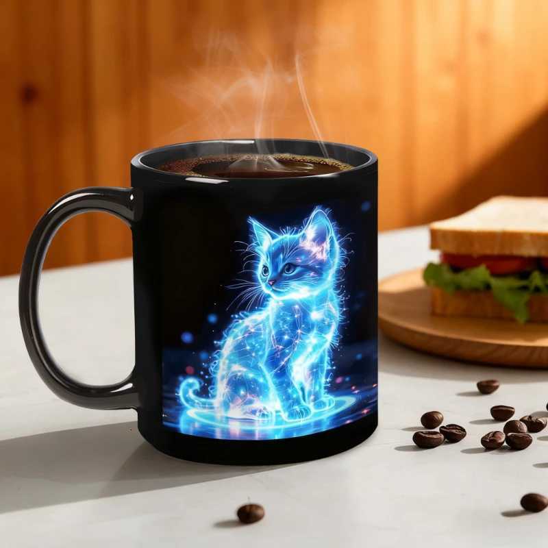 Luxury and sophisticated design cute cat-themed ceramic mug coffee mug Milk cup coffee cup water cup mugs coffee cups cup C251210