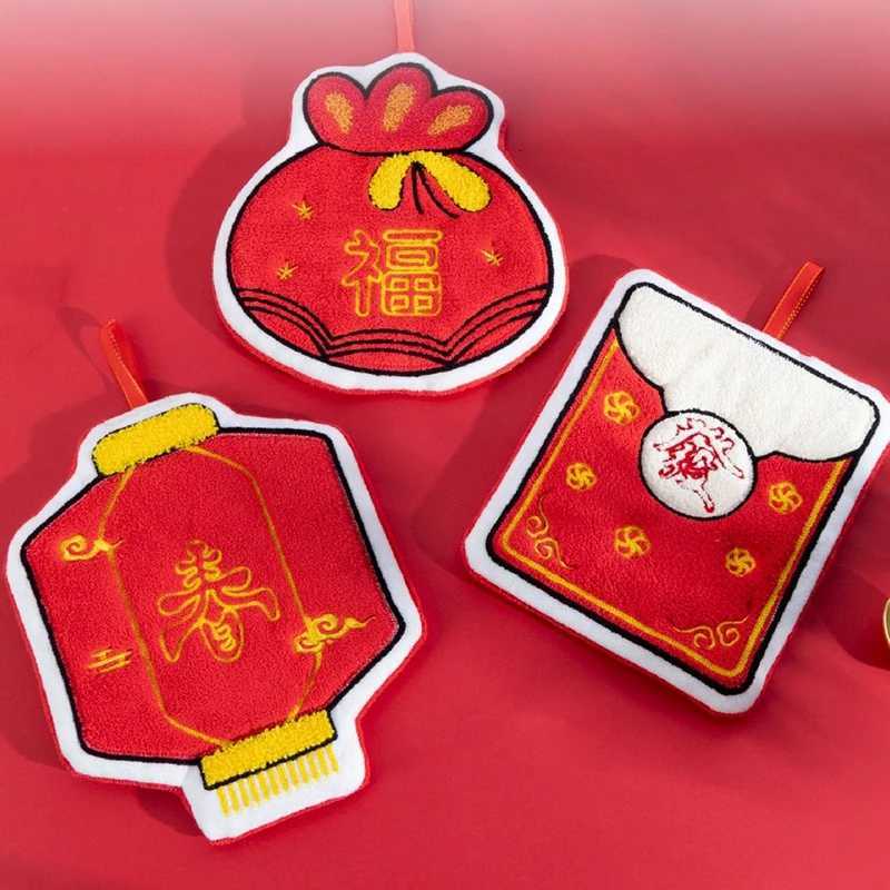 Chinese New Year 2026 Hand Towel Cartoon Absorbent Towels Chinese Spring Festival Quick Drying Towels Cute Lucky Hanging Cloth C251210
