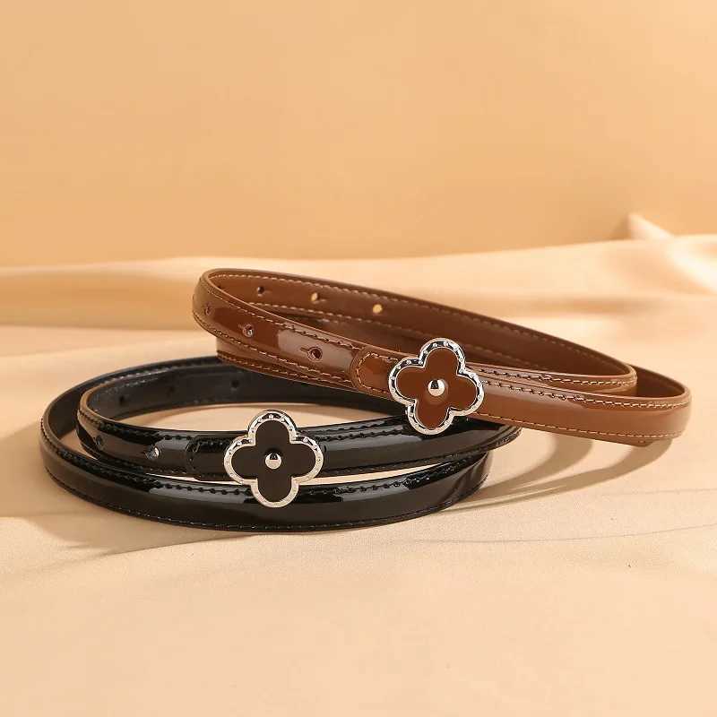 Luxury New lacquered leather thin waistband womens decorative dress with simple and high-end feel genuine leather small belt Y251210