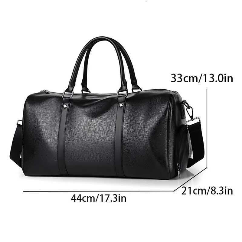 New Short Trip Bag Large Capacity Sports Motorcycle Training Pu Waterproof Leisure Fitness Bag Y251209