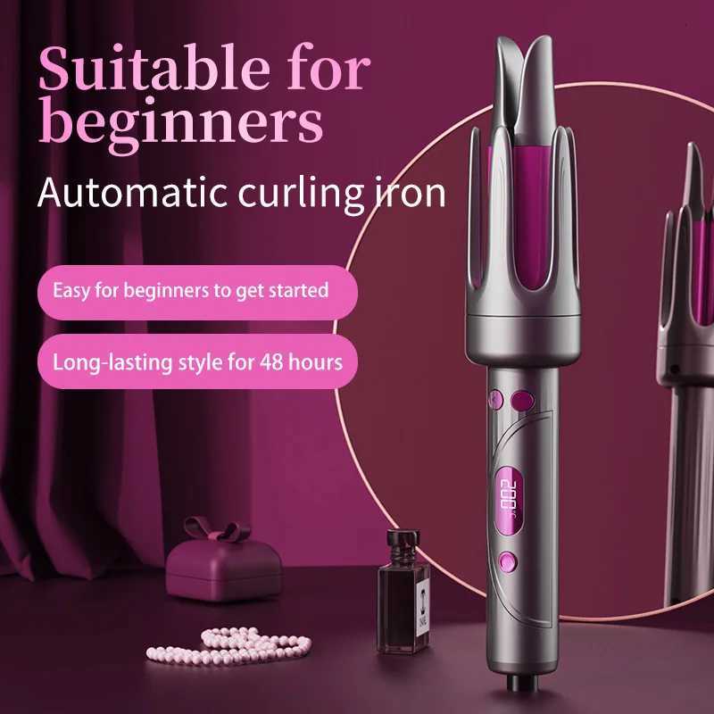 Automatic Hair Curler 32mm Negative Ions Electric Ceramic Curling Hair Stick Rotating Curl Waves Anti-Tangle Curling Iron StylerT251210