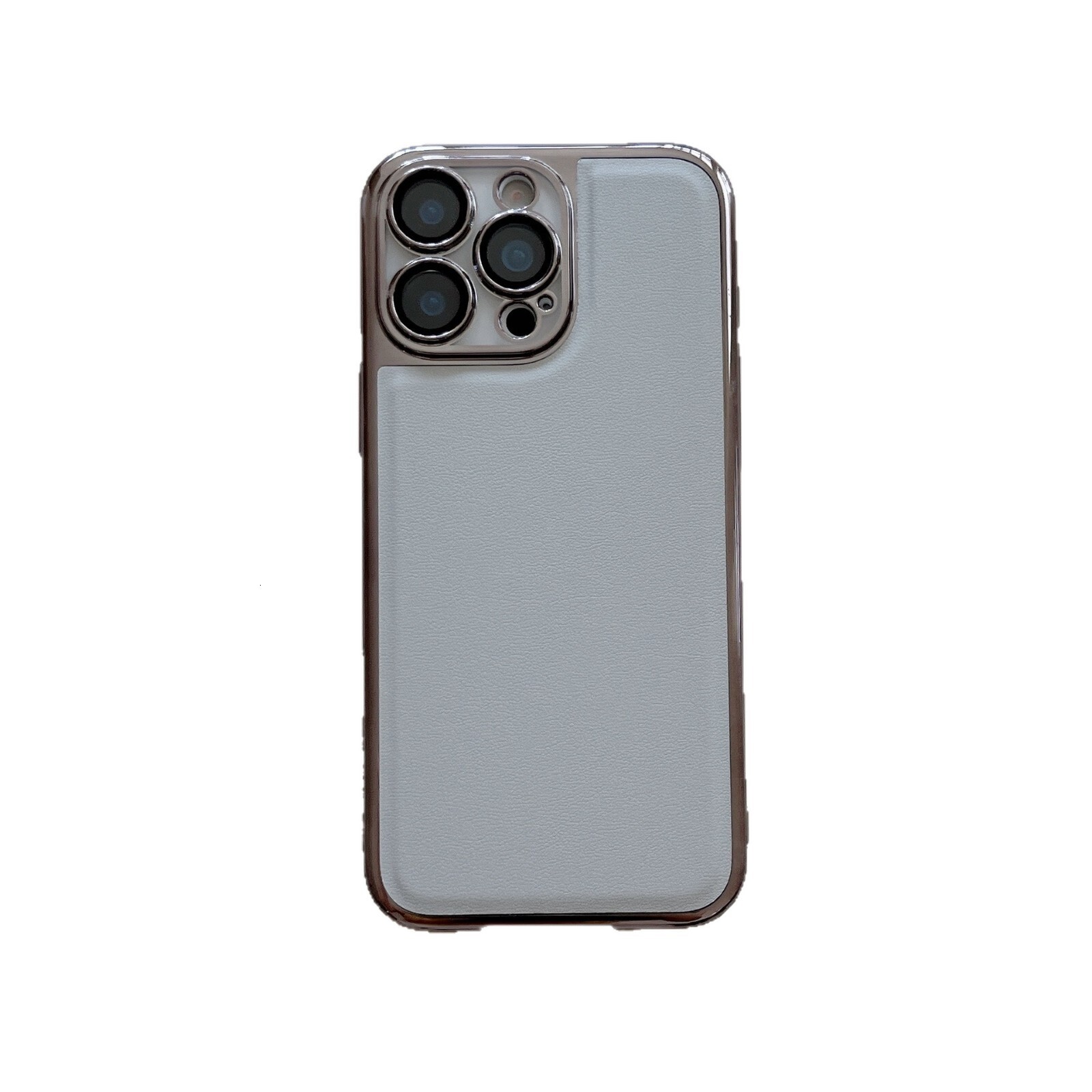 Korean Style Electroplated Lychee Texture Compatible with iPhone 17 Apple 16 Max Phone Case Faux Leather 15 Pro Solid Color
