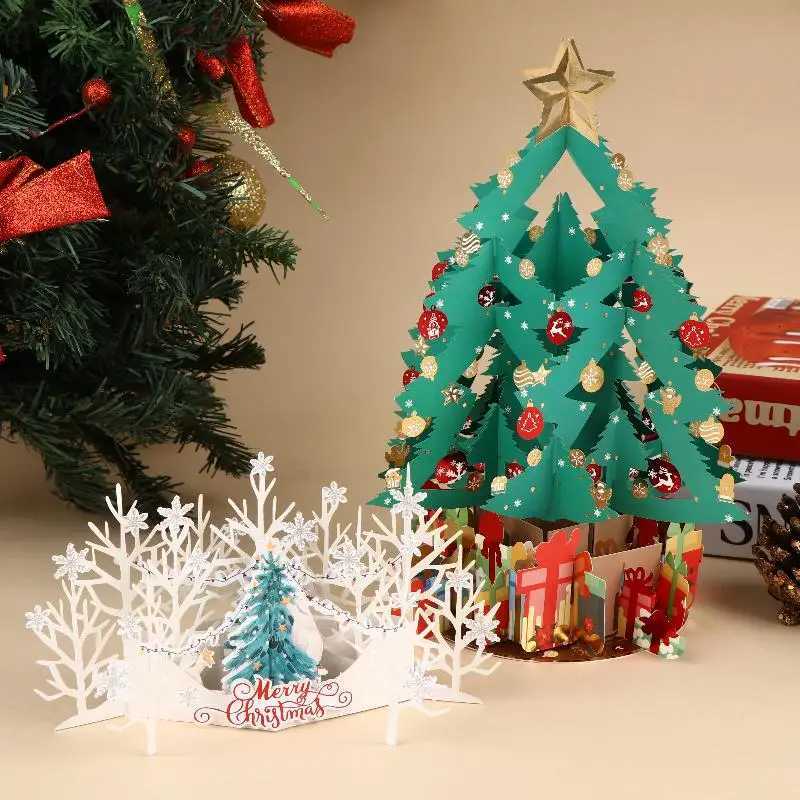 2025 Christmas 3D Santa Claus Decorative Card For Festive Ocns Gift For Parents Siblings Teas mates H251210
