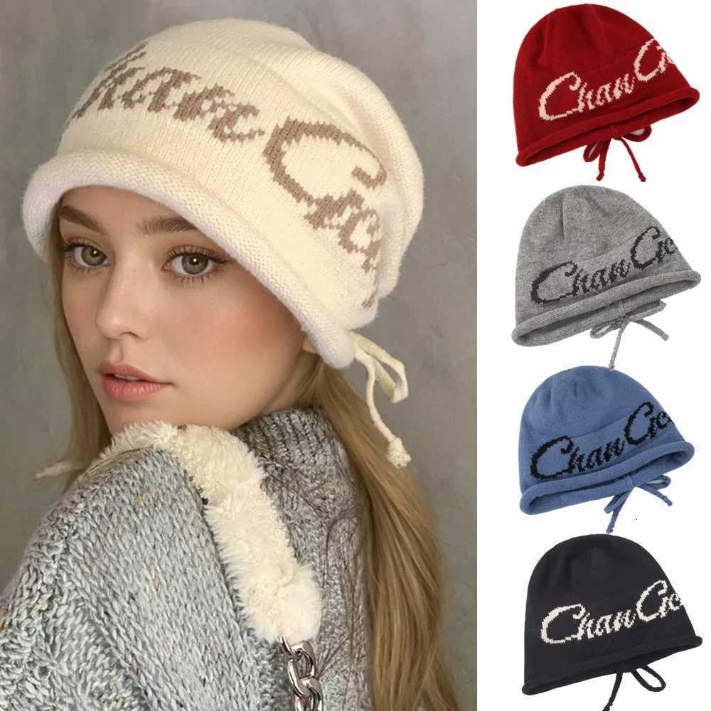 Luxury Hot Sale Slouchy Fashion Winter Hats Trendy Beanies For Women Streetwear Dandy Hat With Drawstring Winter Knitted Hats Y251209