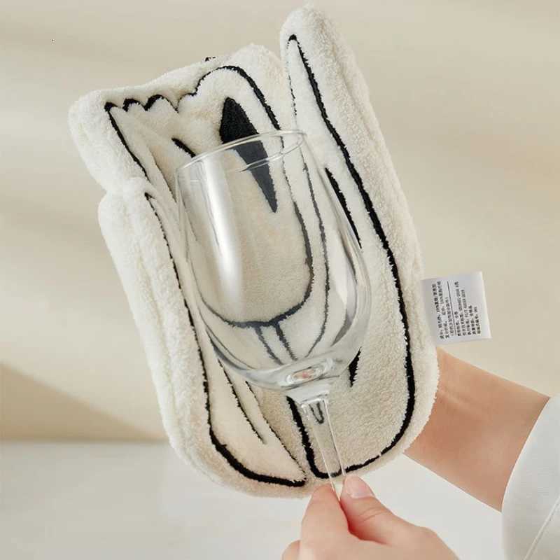 luxury Thickened Cute Hand Towel Hanging Washcloth Super AbsorbentLint-Free Kitchen Dishcloth Bathroom Hand Towel C251210