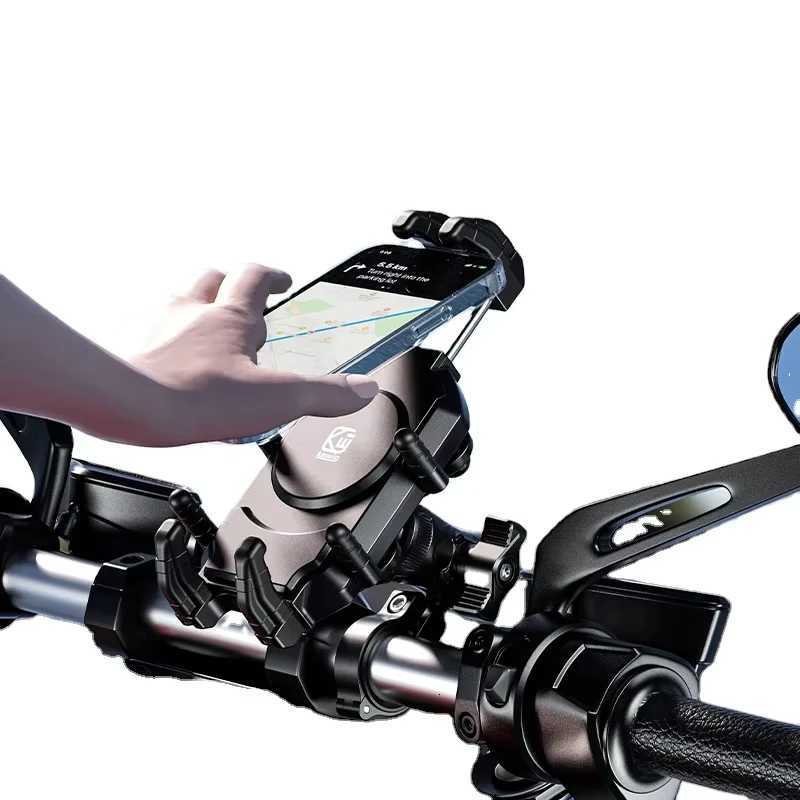 Anti-Theft Motorcycle Phone Mount with 15W Wireless Charger And 30W USB-C Charger for iPhone And Android Phones Handlebar Holder C251210