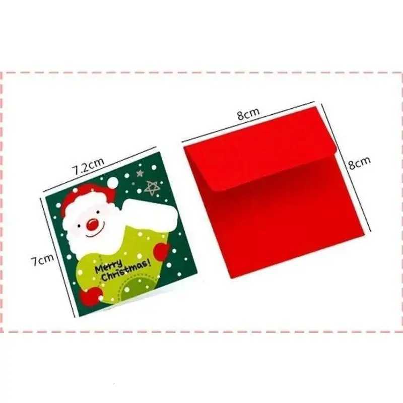24Pcs/lot Christmas Greeting Card Kids Mini Christmas Blessing Greeting Cards Envelope New Year Postcard Gift Card Xmas Party H251210