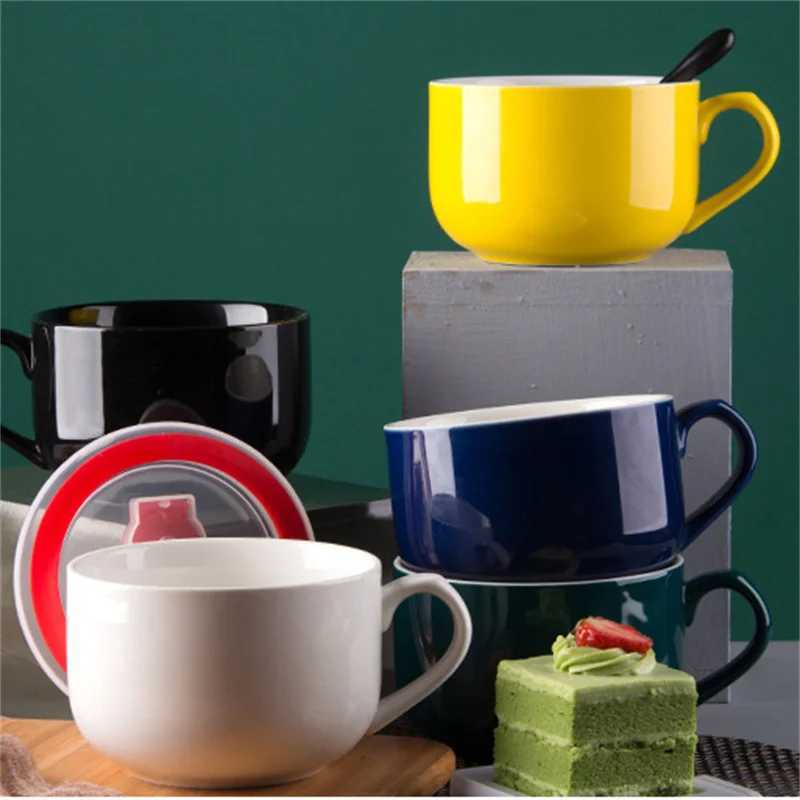Large Capacity 700ml Ceramic Coffee Mug Breakfast Oatmeal Milk Tea Cup Instant Noodles Bowl Novelty Gifts Best For Your Friends C2512105