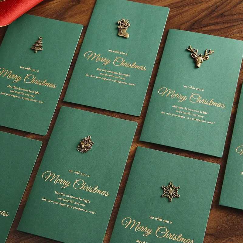 2025 Merry Christmas Greeting Cards Set with Envelopes New Year es Xmas Decorative Postcards Holiday Gift for Family Friends H251210