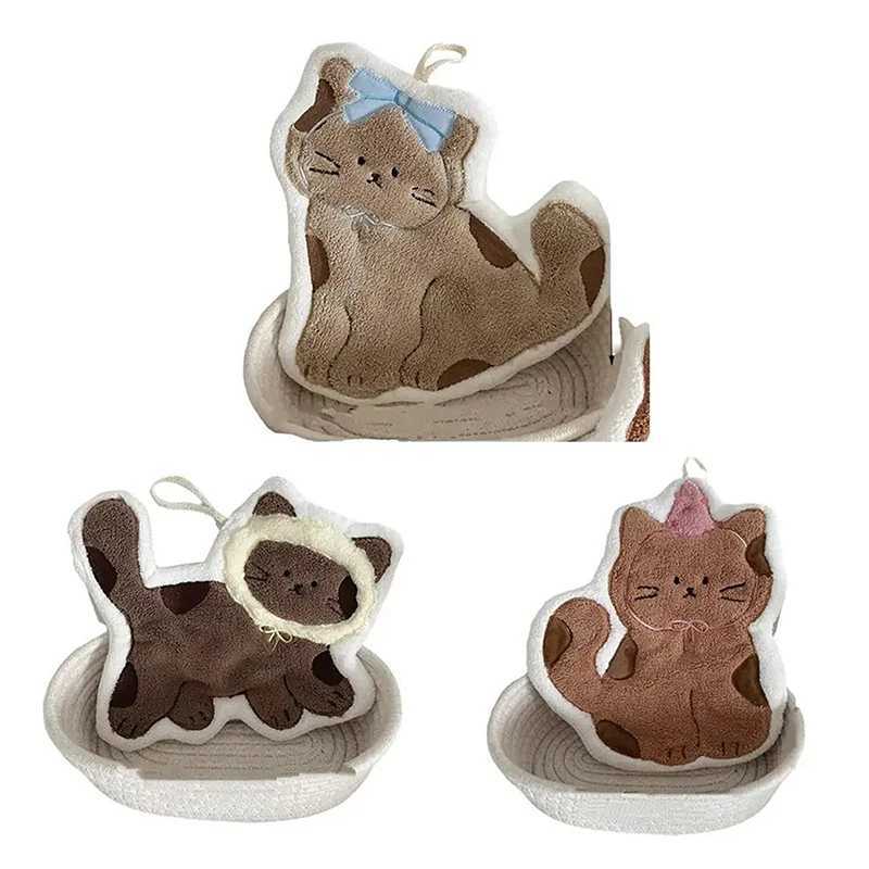 1Pc Cartoon Creative Hand Towel - Double-Layer Thick Quick Drying Simple Pattern Multi-functional for Bathroom Kitchen Travel C251210