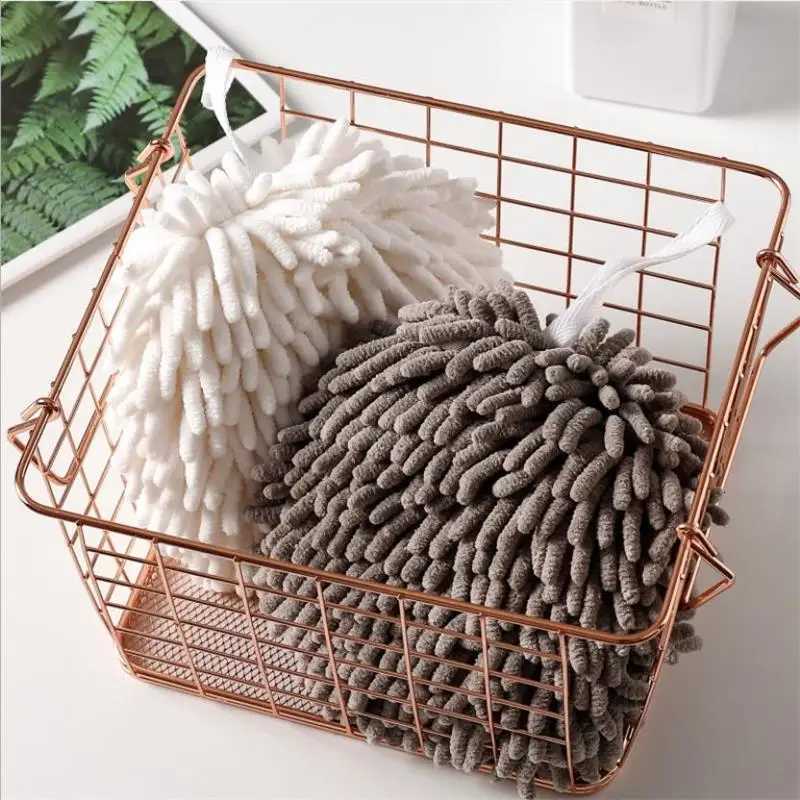 Chenille Hand Towels Wipe Hands Towel Ball Absorbent Quick Dry Sponge Wall-Mounted Bathroom Soft Plush Loops Cleaning Cloths C251210