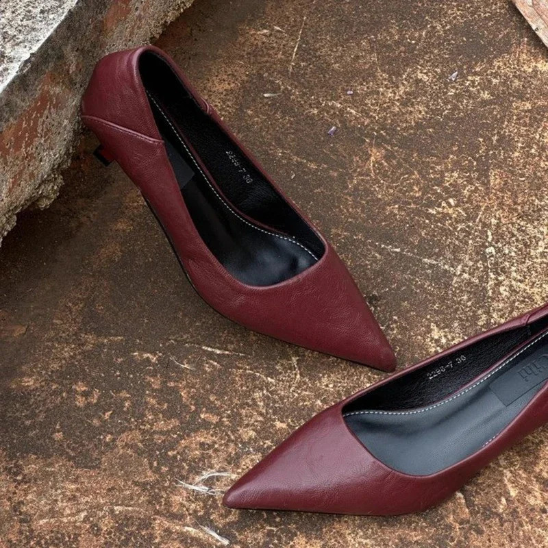 Spring Vintage Women Leopard Pumps Shoes Fashion Pointed Toe Slip On Shoes Concise Office Lady Shoes woman 251209 - view 4