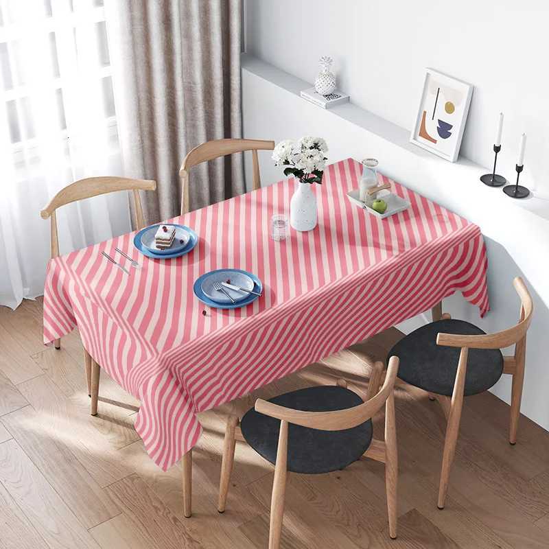Waterproof Tablecloth Striped Table Cover Farmhouse Dining Decor Washable Table Linens Modern Kitchen Tablecloth Rectangle Table H251211