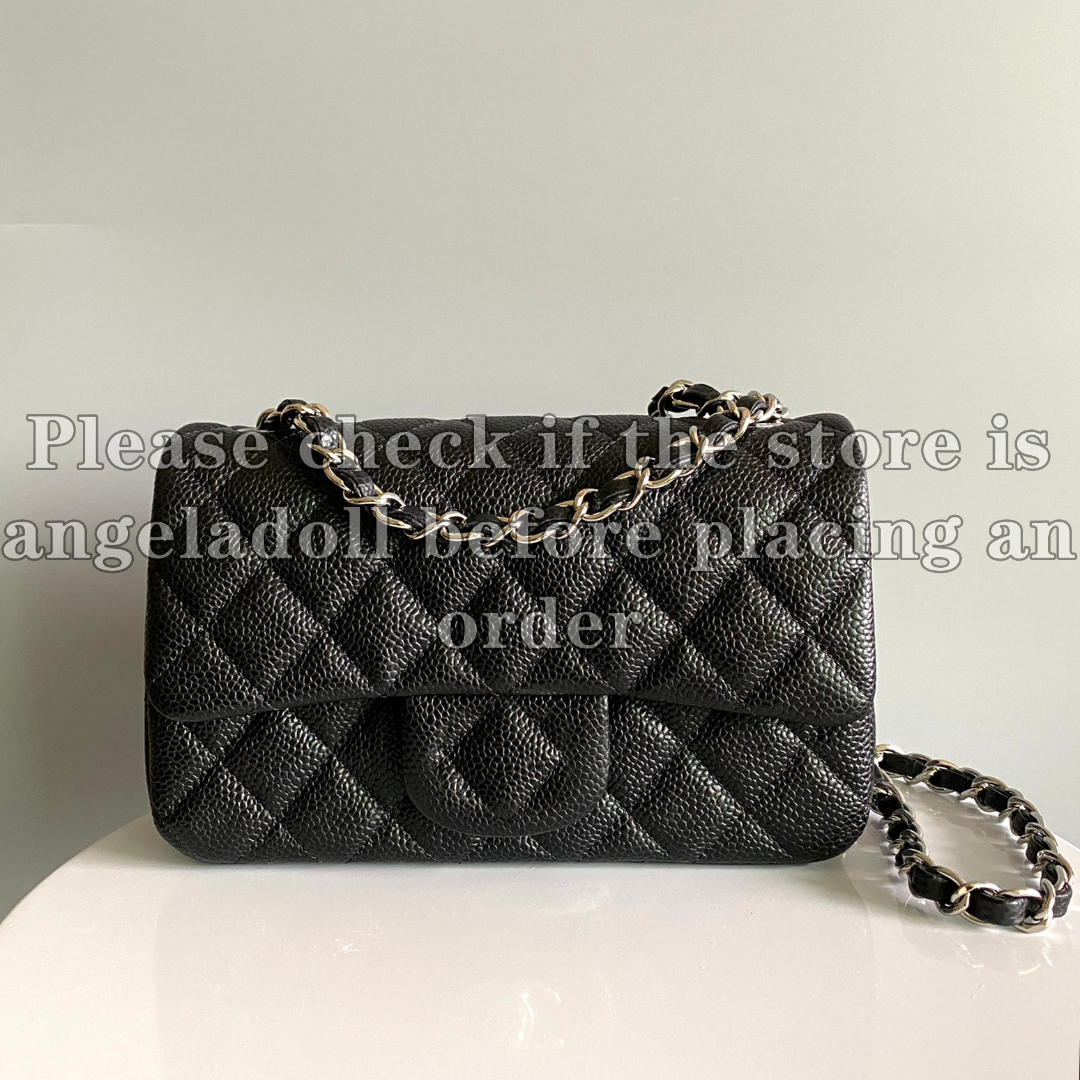 10A Mirror Quality Designer Mini Classic Flap Bags 20cm Womens Rectangle Handbag Real Leather Caviar Lambskin BLack Quilted Purse Crossbody Shoulder Chain Box Bag
