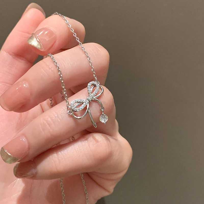 Bow Knot Pendant Necklace For Women Design Elegant Korean Fashion Necklaces Woman Charms Party Lady Accesorios M251211