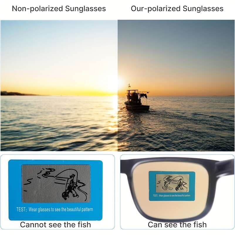 Square Polarized Fashion Glasses Lightweight With Technology, Green Tinted Lenses Floating Frame - High Quality Eyewear For Men & Women, Outdoor Activ