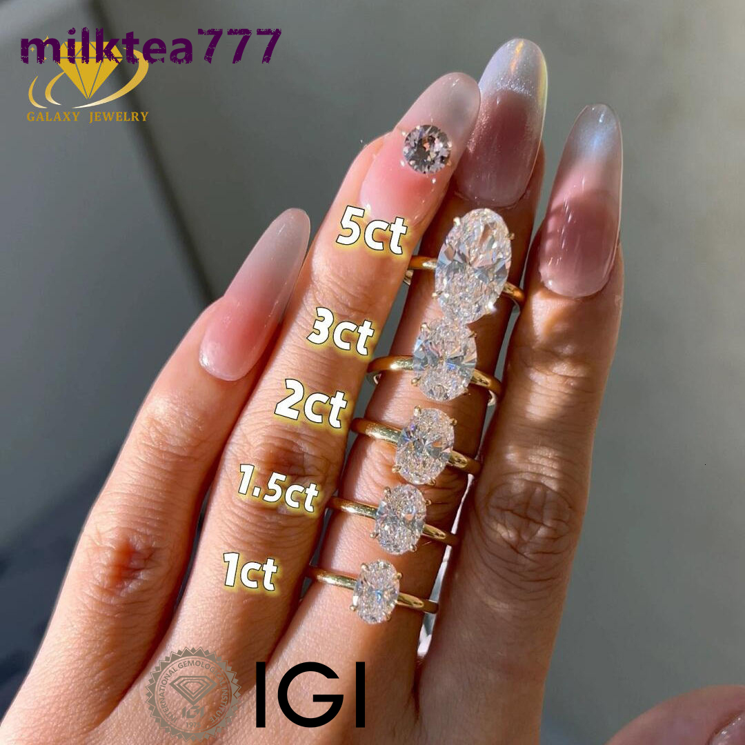 Fine Jewelry 14K Solid Gold Solitaire Lab Diamond Oval Ring IGI Certified Lab Grown Diamond Women Halo Engagement Ring