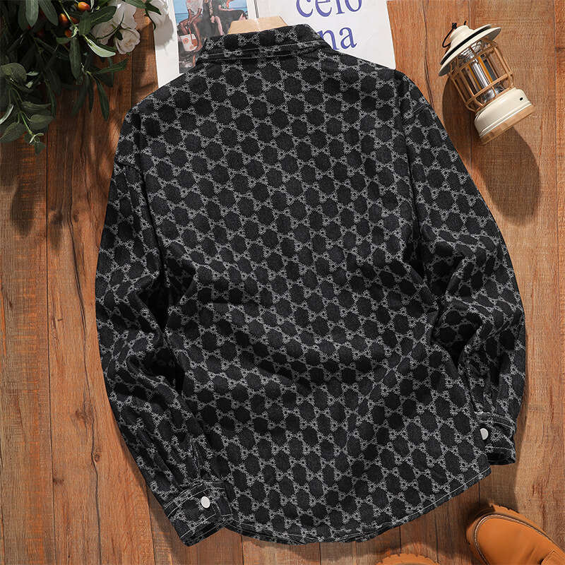 Foreign Trade Cross-Border Fashion Loose Denim Jacket Men's Casual Versatile Stylish Long Sleeve Shirt