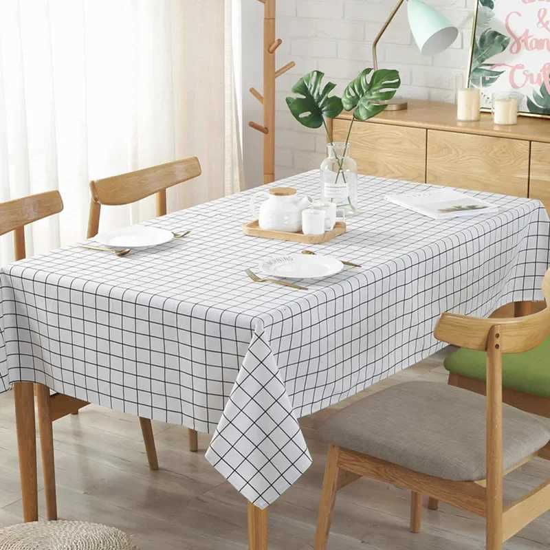 Table Cloth for Home Linen Cotton Plaid Stripe Dining Tablecloth Kitchen Decorative Rectangular Coffee Cuisine Party Table Cover H251211