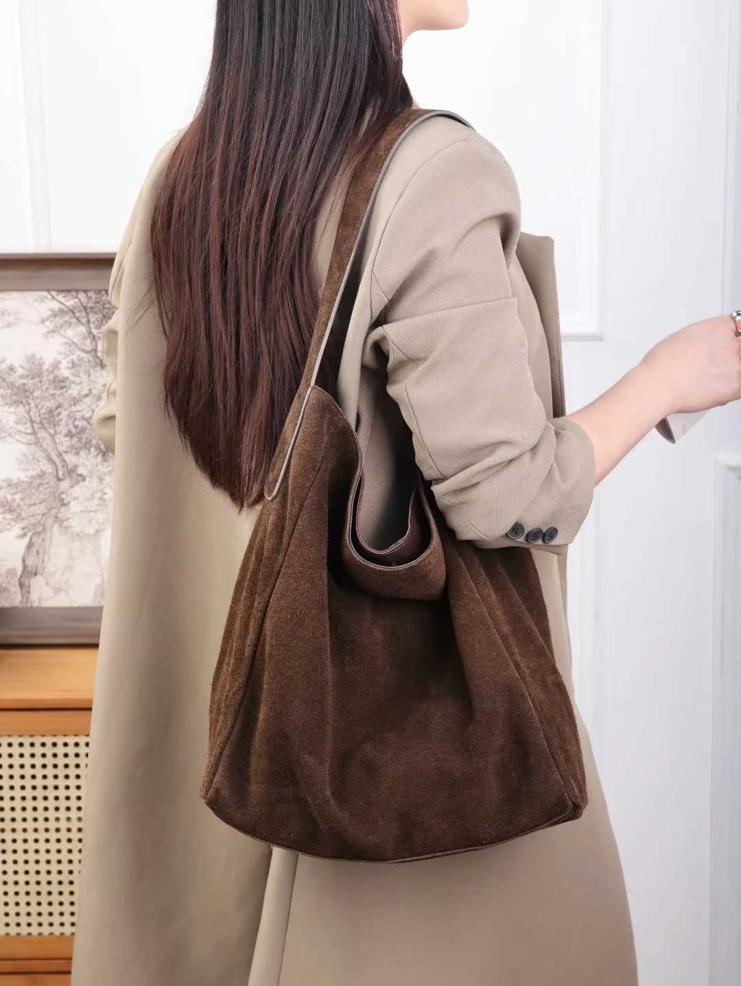 Soft Suede Cow Leather Wens Shoder Crossbody Bags Luxury Designer Brand Ladies High Quality Large Tote Bag Autumn Winter Y251211
