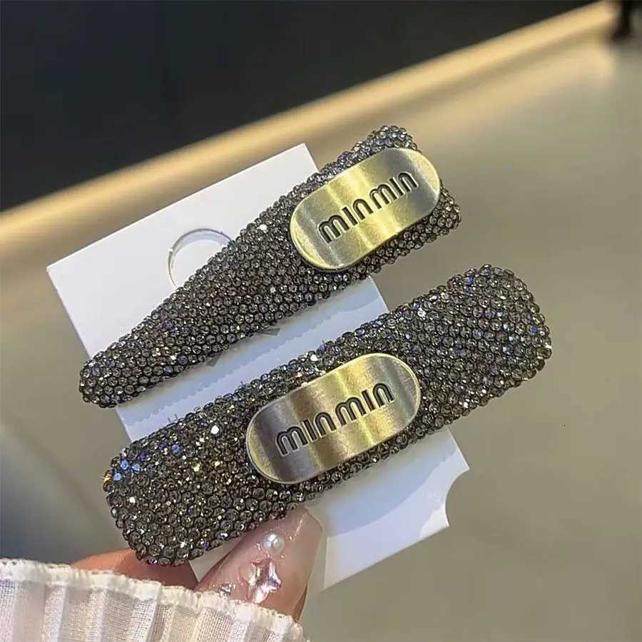 1/2 Pieces 2025 Luxury Fl Crystal Hair Clips Sier Rhinestone Side Clip Korean Style Fashion Barrette for Wen Y251210