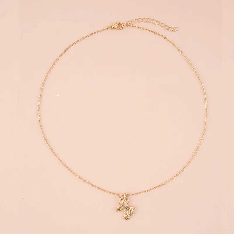 Unicorn Necklace Horse Shaped Alloy Plating Necklace For Women Fashion Trendy Necklace Jewelry M251211