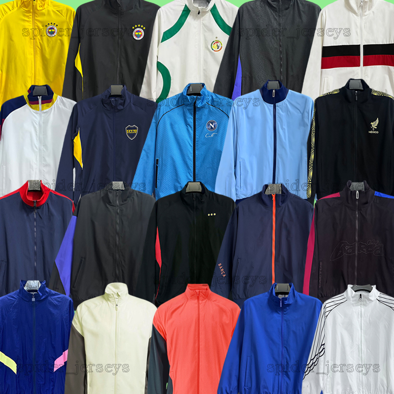 25 26 Germany Bayern Soccer Jerseys Windbreaker Argentinas Fenerbahce 2026 napoli Barcelona Boca Senegal Italy Mexico Monterrey Football Long sleeves trench coat