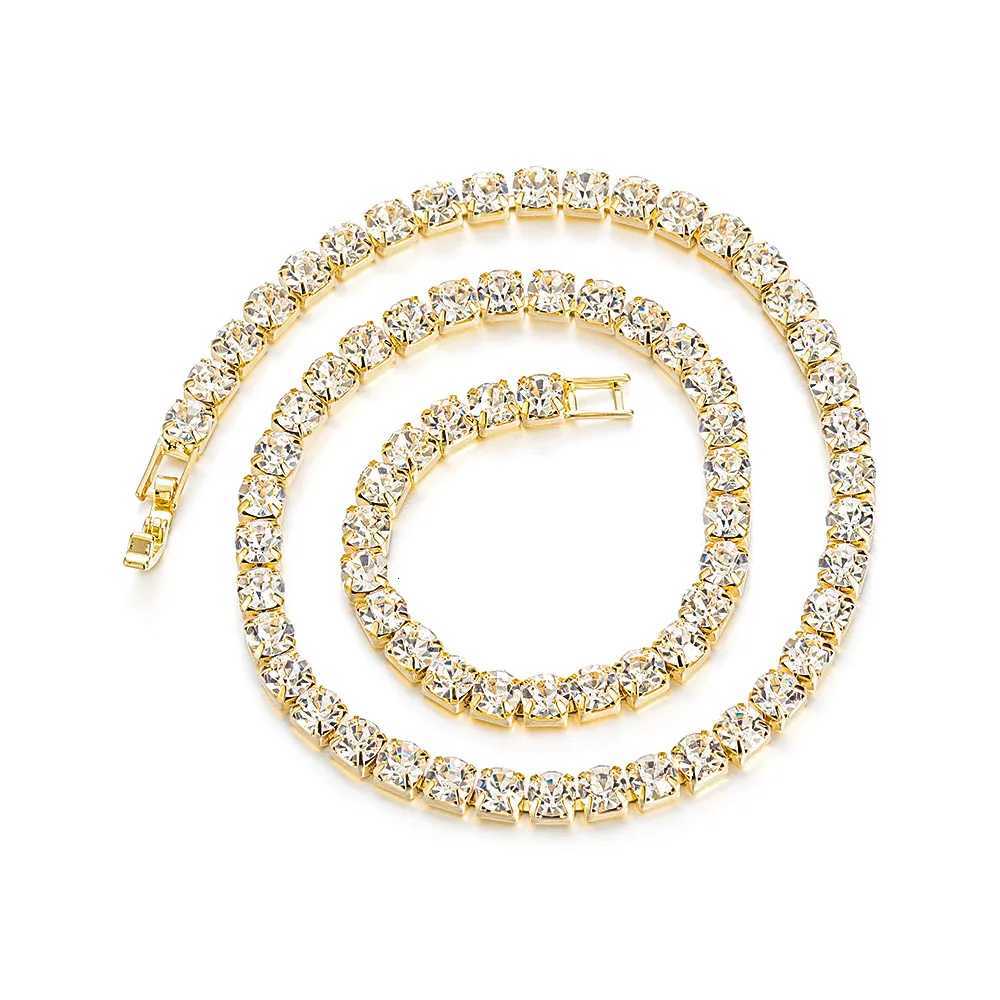 New Elegant Dazzling CZ Diamonds Choker Necklace Luxury Tennis Chain Necklace for Women Jewelry Gift Cuban Chain Crystal Bracele M251211