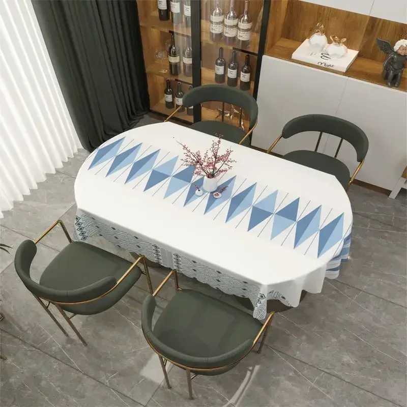 Oval rectangular universal table Dining Cover Waterproof Oil Resistant Wash Free Scald Resistant PVC Household Table Cloth H251211