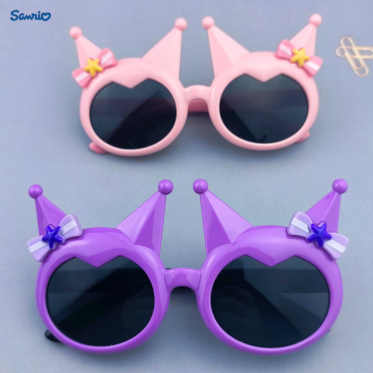 Sanrio Kuromi Childrens Glasses Baby Girl Princess Bow Sunglasses Fashion Girls Boys Runway Spring Outing Cool H2512111 - view 1
