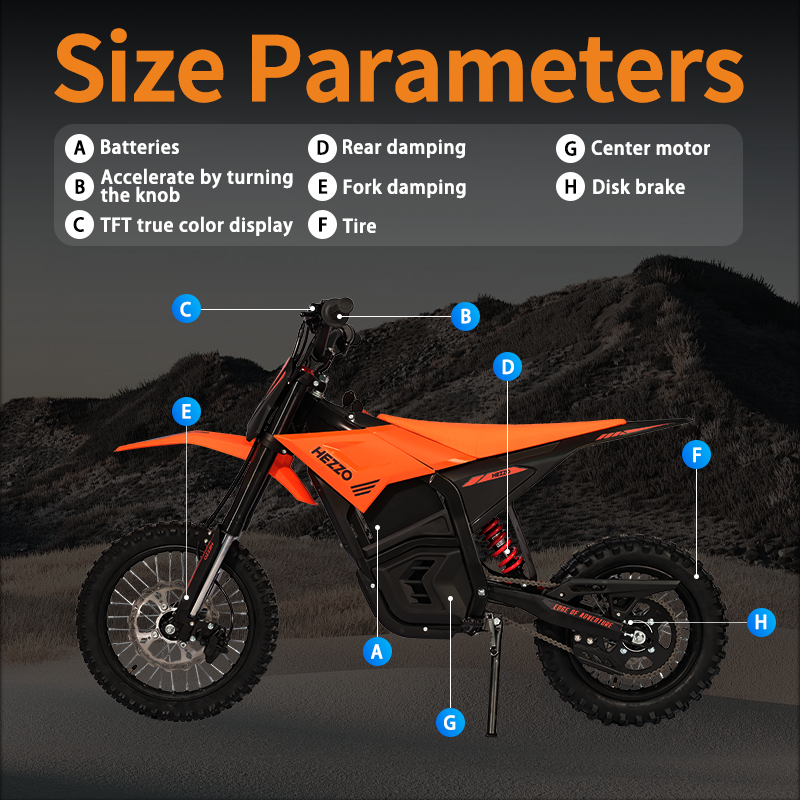 HEZZO D3PRO 60V 6000W Middrive Ebike 250Nm Powerful Adult Electric Dirt Bike 47Mph 30Ah Long Range 17Inch CST Enduro Electric Motorcycle