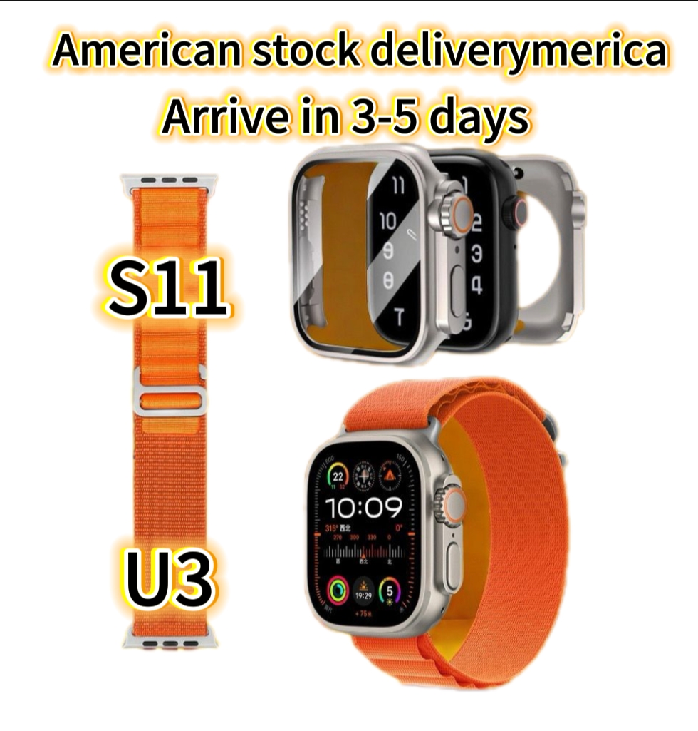 US stock available. Protective case for Smart watch S11/U3 series (46/49mm dial), compatible with Android and iOS devices, and supports Bluetooth voice calling.