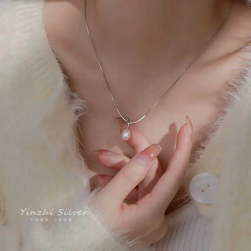 New Arrivals 925 Sterling Silver Pearl Necklaces Pendants For Women Hot Fashion sterling-silver-jewelry M251211