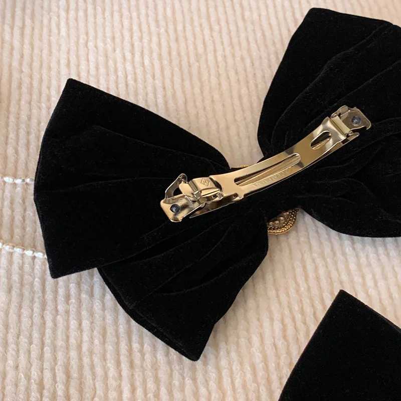 Black Veet Rose Bow Hair Clip for Wens Elegant Ponytail Clip Fashion Hair Accory Y251210