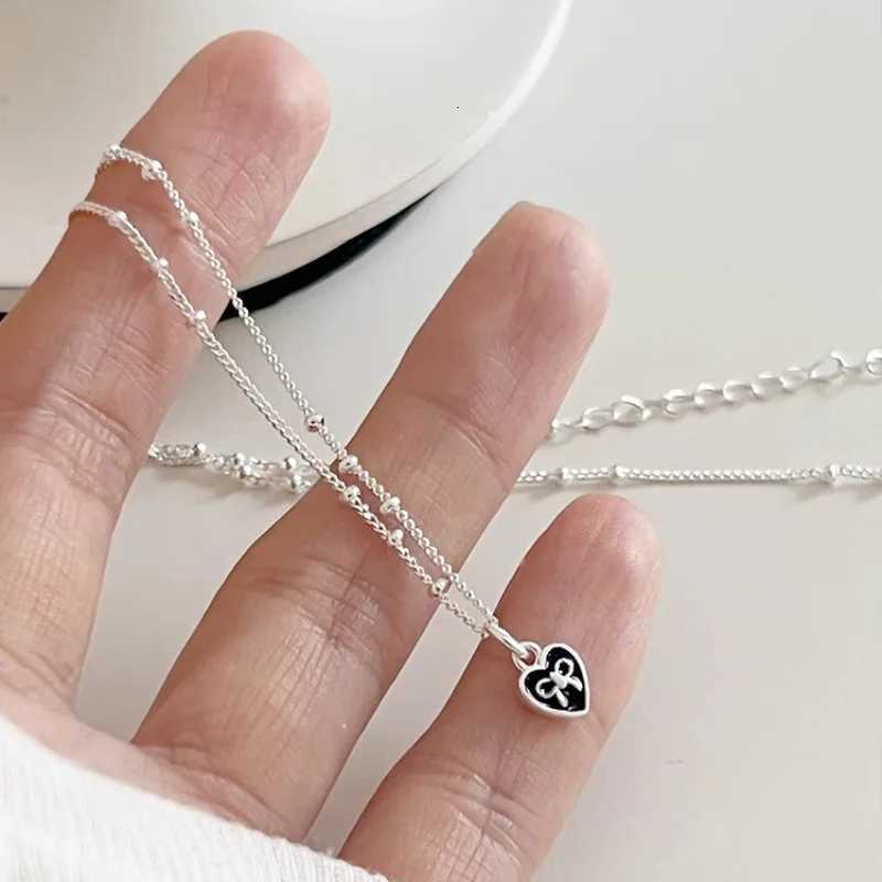 925 Sterling Silver Necklace Bowtie Ribbon Simple Knot Punk Geometric for Women Girl Jewelry Gift Dropshipping Wholesale M251211
