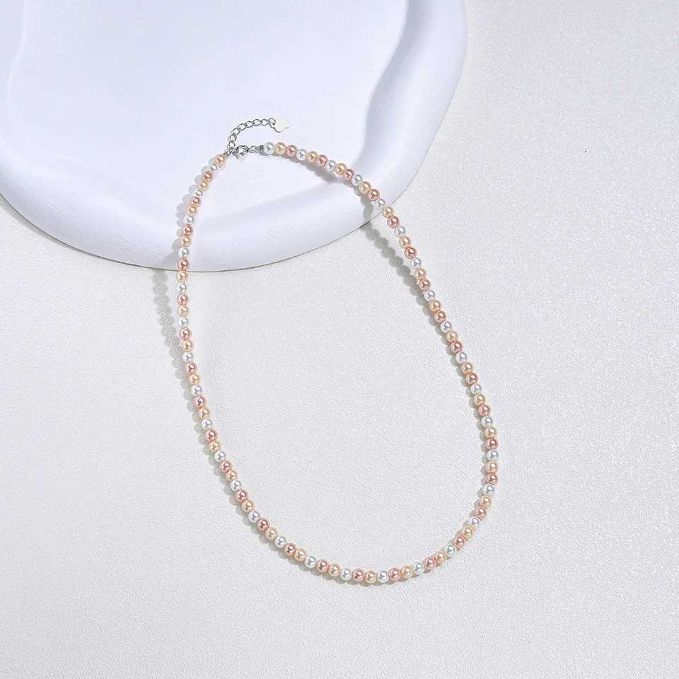 925 Sterling Silver 6mm Pearl Necklace For Women Jewelry On Neck Pearl Bead Choker Cheap Items With Party Gift M251211