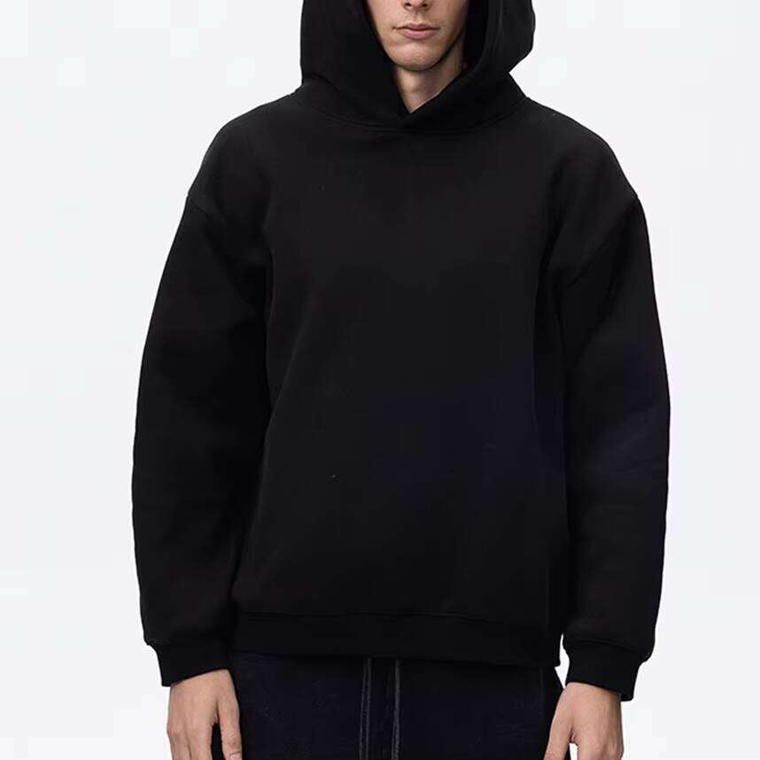 Wholesale High Quality 350gsm Thick Unisex Custom Logo Men's Blank Boxy Plain Hoodies
