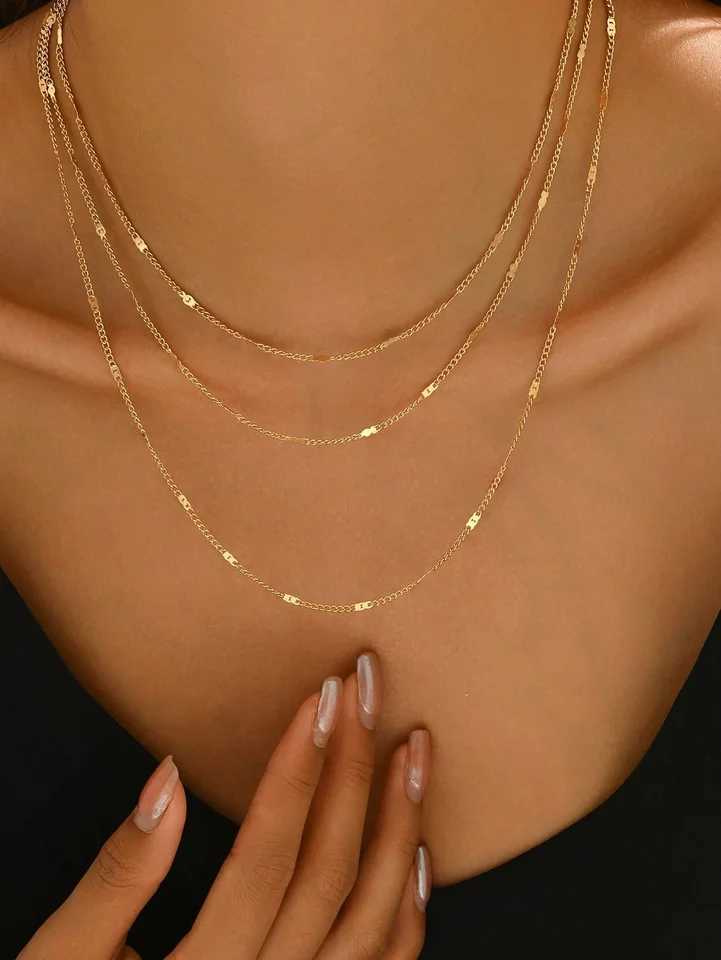 DGIDDK Stainless Steel Ins Style Triple Layers Necklace Plated Non Fade Jewelry Style Novelty For Women Jewelry Daily Match M251211
