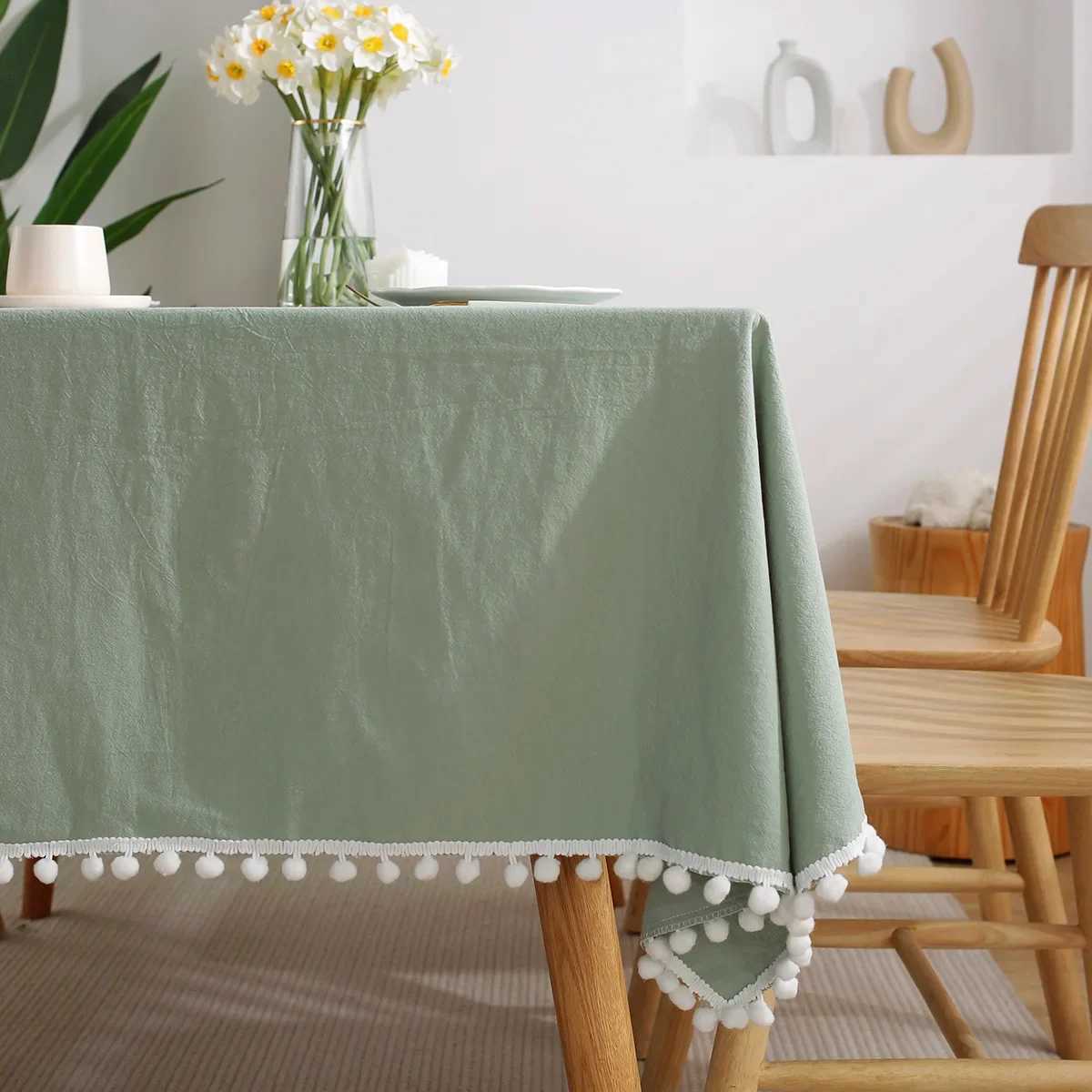 Tablecloth Rectangular Cotton White Coffee Table Living Room Home Decor Table Cloth Wedding Christmas Decoration Table Cover H251211